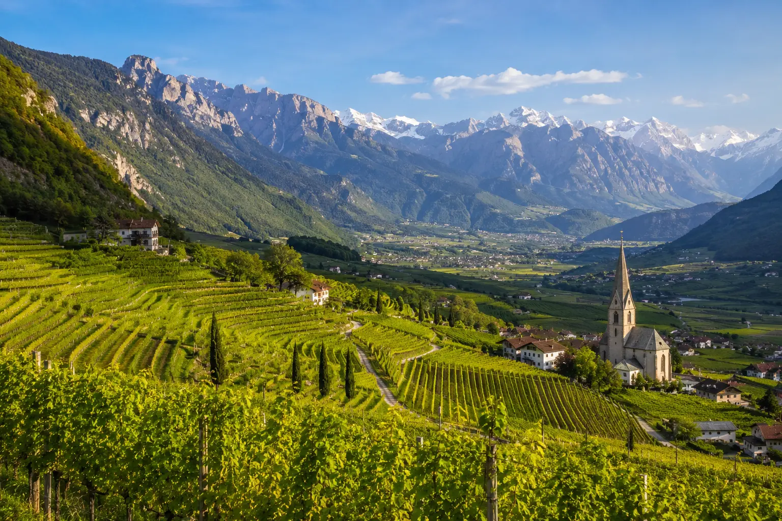 Weinberge in Italien, Südtirol – Herkunft der Kellerei Girlan Weine