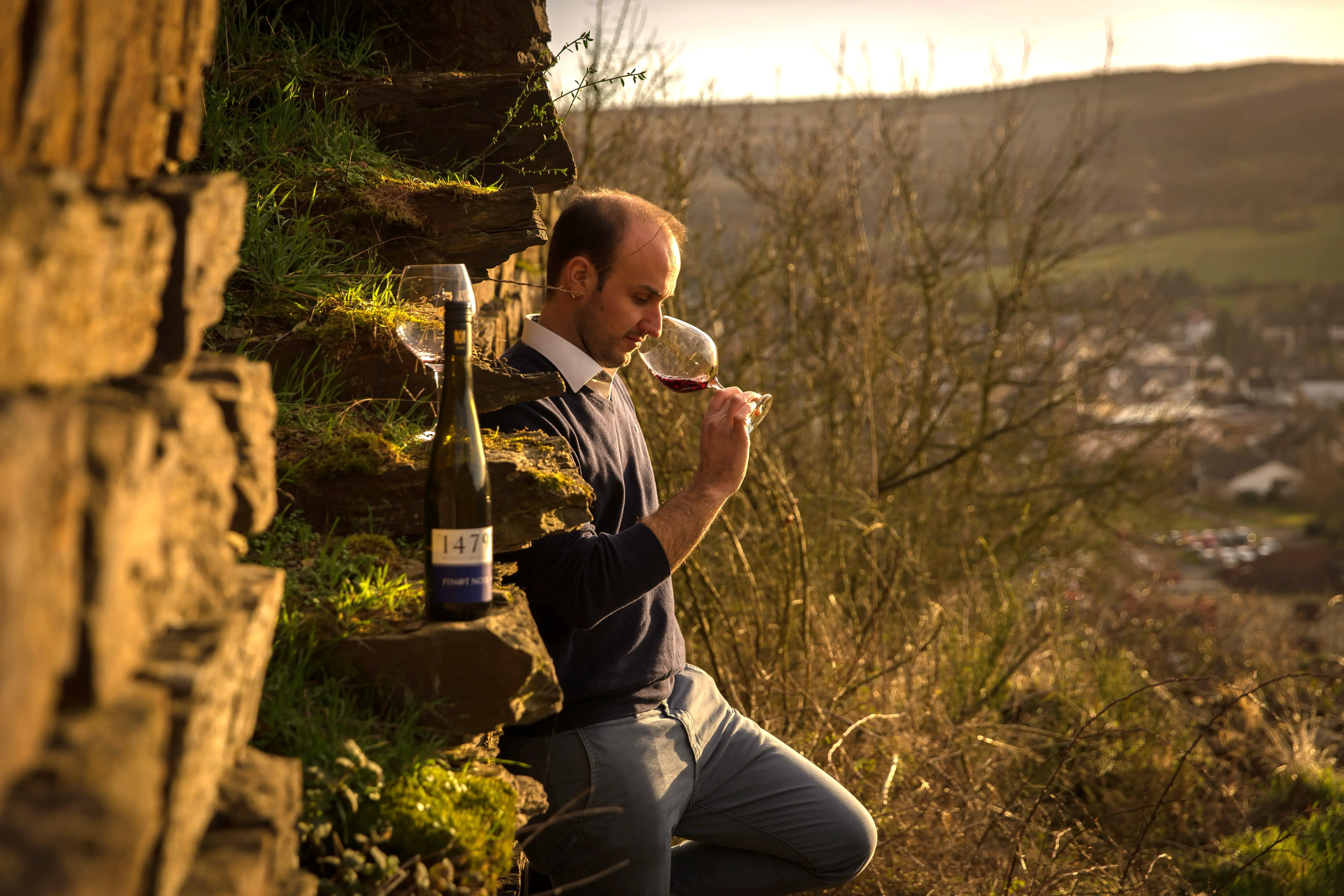 Winzer des Weingut Nelles in Deutschland, Ahr